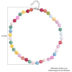 Mehrfarbiger Quarzit Halskette, (9-11mm), Ca. 45 Cm, Reiner Edelstahl, Ca. 296.00 Ct -Schmuck Shoplc 7550432 3