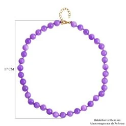 Lila Quarzit Halskette Ca. 45 Cm Reiner Edelstahl, Ca. 296.00 Ct, Vergoldet 296.00 Ct -Schmuck Shoplc 7550439 4