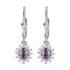 AA Natürliche Tansanische Lavendel-Spinell, Weißer Zirkon Ohrringe 925 Silber Platiniert Ca. 1.34 Ct -Schmuck Shoplc 7550957