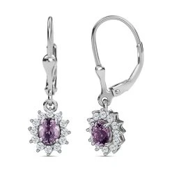 AA Natürliche Tansanische Lavendel-Spinell, Weißer Zirkon Ohrringe 925 Silber Platiniert Ca. 1.34 Ct -Schmuck Shoplc 7550957 3