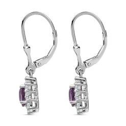 AA Natürliche Tansanische Lavendel-Spinell, Weißer Zirkon Ohrringe 925 Silber Platiniert Ca. 1.34 Ct -Schmuck Shoplc 7550957 4