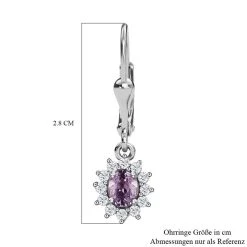 AA Natürliche Tansanische Lavendel-Spinell, Weißer Zirkon Ohrringe 925 Silber Platiniert Ca. 1.34 Ct -Schmuck Shoplc 7550957 5