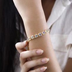 Natürlicher, äthiopischer Welo Opal Armband Ca. 20 Cm 925 Silber Gelbgold Vermeil Ca. 4.29 Ct -Schmuck Shoplc 7551478 2