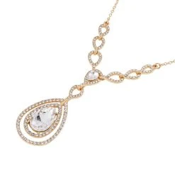 Weißer Kristall Halskette Ca. 50 Cm, Vergoldet -Schmuck Shoplc 7551701 2