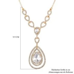 Weißer Kristall Halskette Ca. 50 Cm, Vergoldet -Schmuck Shoplc 7551701 4
