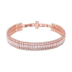 Weißer Zirkonia Armband, Ca. 16.5 Cm Reines Messing Ca. 8.00 Ct