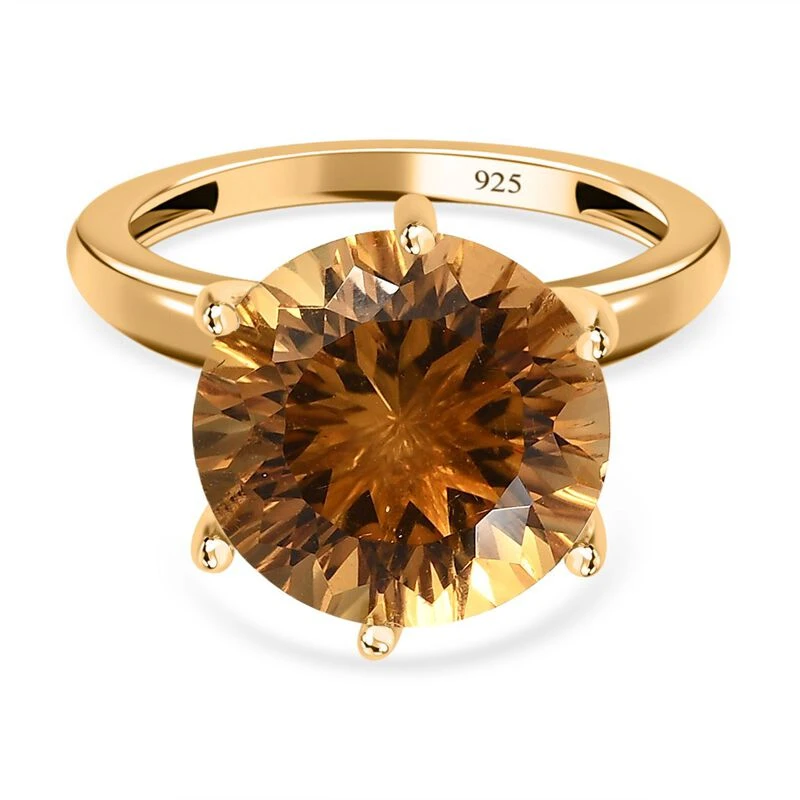 120 Facetten Citrin Ring, 925 Silber Gelbgold Vermeil (Größe 17.00) Ca. 6.36 Ct 3 120 Facetten Citrin Ring, 925 Silber Gelbgold Vermeil (Größe 17.00) Ca. 6.36 Ct