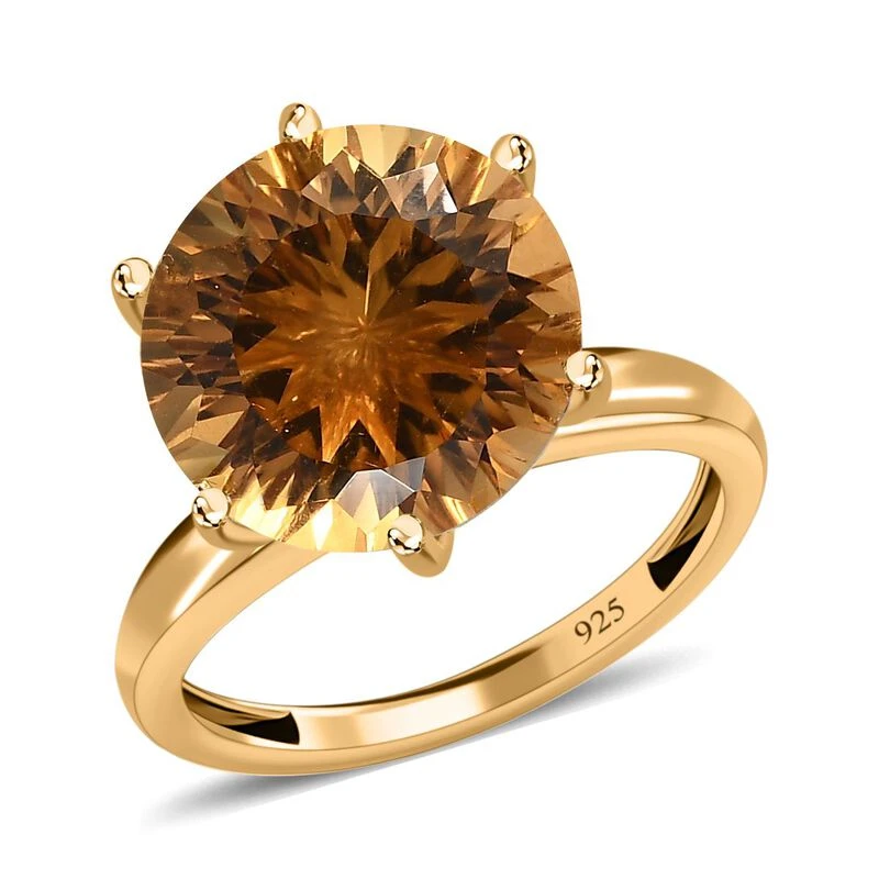 120 Facetten Citrin Ring, 925 Silber Gelbgold Vermeil (Größe 17.00) Ca. 6.36 Ct 6 120 Facetten Citrin Ring, 925 Silber Gelbgold Vermeil (Größe 17.00) Ca. 6.36 Ct – Bild 4
