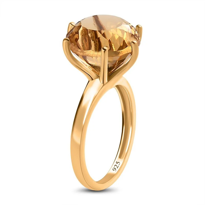 120 Facetten Citrin Ring, 925 Silber Gelbgold Vermeil (Größe 17.00) Ca. 6.36 Ct 7 120 Facetten Citrin Ring, 925 Silber Gelbgold Vermeil (Größe 17.00) Ca. 6.36 Ct – Bild 5