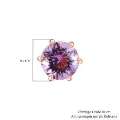 Rose De France Amethyst Ohrringe, 925 Silber Roségold Vermeil Ca. 3.99 Ct -Schmuck Shoplc 7552740 5