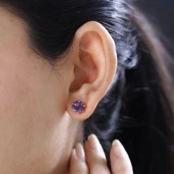 120 Facetten Lusaka Amethyst Ohrringe, 925 Silber Gelbgold Vermeil Ca. 4.15 Ct -Schmuck Shoplc 7552743 2