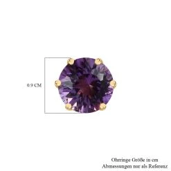 120 Facetten Lusaka Amethyst Ohrringe, 925 Silber Gelbgold Vermeil Ca. 4.15 Ct -Schmuck Shoplc 7552743 5
