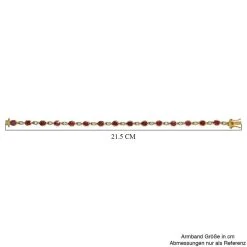 Afrikanischer Rubin (Fissure Gefüllt), Weißer Zirkon Armband Ca. 20 Cm 925 Silber Vergoldet Ca. 8.75 Ct 11 Afrikanischer Rubin (Fissure Gefüllt), Weißer Zirkon Armband Ca. 20 Cm 925 Silber Vergoldet Ca. 8.75 Ct -Schmuck Shoplc 7553806 4