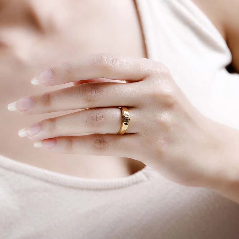 AA Natürlicher Goldener Tansanit Ring, 925 Silber Gelbgold Vermeil (Größe 17.00) Ca. 0.57 Ct 5 AA Natürlicher Goldener Tansanit Ring, 925 Silber Gelbgold Vermeil (Größe 17.00) Ca. 0.57 Ct – Bild 3