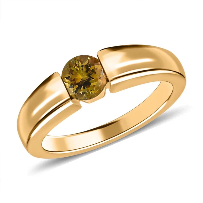 AA Natürlicher Goldener Tansanit Ring, 925 Silber Gelbgold Vermeil (Größe 17.00) Ca. 0.57 Ct 6 AA Natürlicher Goldener Tansanit Ring, 925 Silber Gelbgold Vermeil (Größe 17.00) Ca. 0.57 Ct – Bild 4