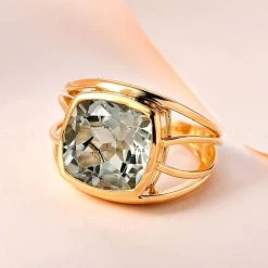 Prasiolite Ring, 925 Silber Gelbgold Vermeil, (Größe 19.00) Ca. 5.09 Ct 10 Prasiolite Ring, 925 Silber Gelbgold Vermeil, (Größe 19.00) Ca. 5.09 Ct -Schmuck Shoplc 7554550 1
