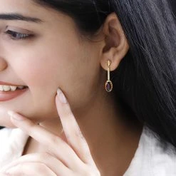 Mosambik Granat Ohrringe 925 Silber Vergoldet Ca. 2.55 Ct -Schmuck Shoplc 7555155 2