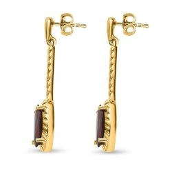 Mosambik Granat Ohrringe 925 Silber Vergoldet Ca. 2.55 Ct -Schmuck Shoplc 7555155 3