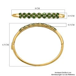 Natürlicher Chromdiopsid, Weißer Zirkon Armreif, Ca. 19 Cm 925 Silber Vergoldet Ca. 4.93 Ct -Schmuck Shoplc 7555630 5