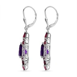 AA Afrikanischer Amethyst, Rhodolith Granat Ohrringe 925 Silber Platiniert Ca. 8.22 Ct -Schmuck Shoplc 7557903 3