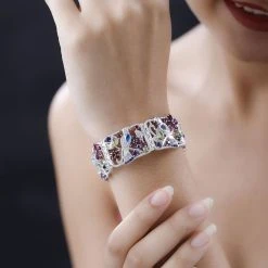 Jardin Kollektion - Himmelblauer Topas, Rhodolith Granat Armband Ca. 19 Cm 925 Silber Platiniert Ca. 23.00 Ct -Schmuck Shoplc 7558138 2