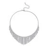 Kristall-Quaste Wasserfall-Design Halskette, Ca. 40.5 Cm, Silberfarben -Schmuck Shoplc 7558249