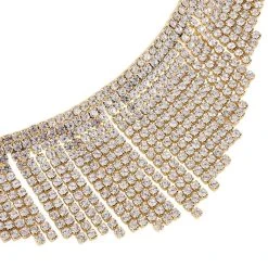 Kristall-Quaste Wasserfall-Design Halskette, Ca. 40.5 Cm, Goldfarben -Schmuck Shoplc 7558250 2