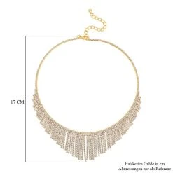 Kristall-Quaste Wasserfall-Design Halskette, Ca. 40.5 Cm, Goldfarben -Schmuck Shoplc 7558250 4