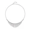 Weißer Kristall Halskette, Ca. 40.5 Cm, Silberfarben