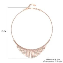 Weißer Kristall Halskette, Ca. 40.5 Cm, Roséfarben -Schmuck Shoplc 7558322 4