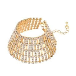 Weißer Kristall Armband, Ca. 18 Cm, Goldfarben -Schmuck Shoplc 7558413 3