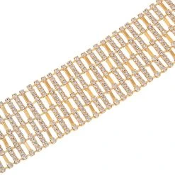 Weißer Kristall Armband, Ca. 18 Cm, Goldfarben -Schmuck Shoplc 7558413 4