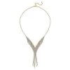 Quaste Wasserfall Weißes Kristall Collier, Ca. 50 Cm, Goldfarben -Schmuck Shoplc 7558447