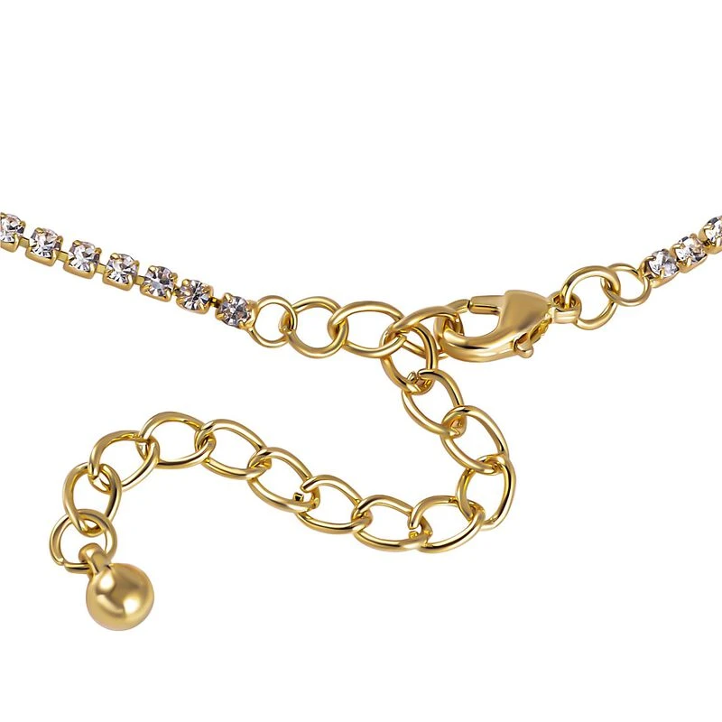 Quaste Wasserfall Weißes Kristall Collier, Ca. 50 Cm, Goldfarben 6 Quaste Wasserfall Weißes Kristall Collier, Ca. 50 Cm, Goldfarben – Bild 4