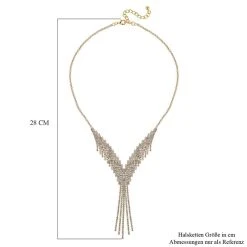Quaste Wasserfall Weißes Kristall Collier, Ca. 50 Cm, Goldfarben 11 Quaste Wasserfall Weißes Kristall Collier, Ca. 50 Cm, Goldfarben -Schmuck Shoplc 7558447 4
