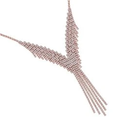 Quaste Wasserfall Weißes Kristall Collier, Ca. 50 Cm, Roséfarben -Schmuck Shoplc 7558455 2