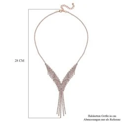 Quaste Wasserfall Weißes Kristall Collier, Ca. 50 Cm, Roséfarben -Schmuck Shoplc 7558455 4