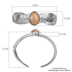 Spitze-Achat Designer Armreif, Ca. 19 Cm, Platiniert Ca. 15.11 Ct -Schmuck Shoplc 7558469 5