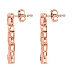 Rose De France Amethyst, Weißer Zirkon Ohrringe, 925 Silber Rosévergoldet Ca. 2.12 Ct -Schmuck Shoplc 7558489 4