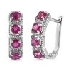 Afrikanischer Rubin (Fissure Gefüllt) Ohrringe 925 Silber Platiniert Ca. 2.22 Ct -Schmuck Shoplc 7558629
