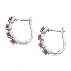 Afrikanischer Rubin (Fissure Gefüllt) Ohrringe 925 Silber Platiniert Ca. 2.22 Ct -Schmuck Shoplc 7558629 3