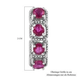 Afrikanischer Rubin (Fissure Gefüllt) Ohrringe 925 Silber Platiniert Ca. 2.22 Ct -Schmuck Shoplc 7558629 4