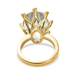 Prasiolite, Weißer Zirkon Ring, 925 Silber Vergoldet (Größe 16.00) Ca. 12.39 Ct -Schmuck Shoplc 7558729 5