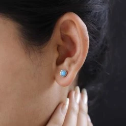 Ameikanischer Natürlicher Sleeping Beauty Türkis, Ohrringe 925 Silber Vergoldet Ca. 0.87 Ct 9 Ameikanischer Natürlicher Sleeping Beauty Türkis, Ohrringe 925 Silber Vergoldet Ca. 0.87 Ct -Schmuck Shoplc 7558750 2