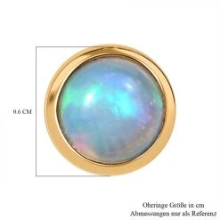 AA Natürlicher, äthiopischer Welo Opal Ohrringe, 925 Silber Vergoldet Ca. 0.59 Ct -Schmuck Shoplc 7558756 4