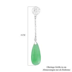 Grüne Jade Ohrringe 925 Silber Rhodiniert Ca. 10.00 Ct -Schmuck Shoplc 7559324 4