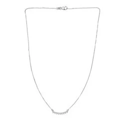 Weißer Diamant Halskette, Ca. 45 Cm, 925 Silber Platiniert Ca. 0.05 Ct -Schmuck Shoplc 7559517 4