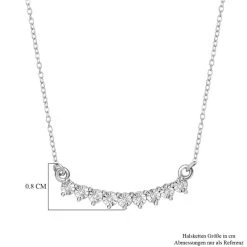 Weißer Diamant Halskette, Ca. 45 Cm, 925 Silber Platiniert Ca. 0.05 Ct -Schmuck Shoplc 7559517 5