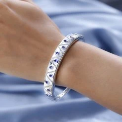 Tansanit Armreif Ca. 20 Cm 925 Silber Platiniert Ca. 1.79 Ct -Schmuck Shoplc 7559669 2