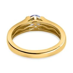 Tansanit Ring, 925 Silber Gelbgold Vermeil (Größe 17.00) Ca. 0.50 Ct -Schmuck Shoplc 7559947 5